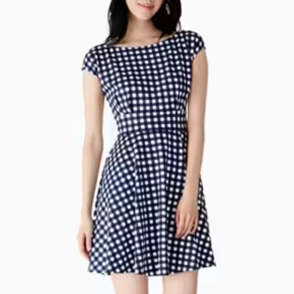 ♠︎ kate spade Gingham Ponte Fiorella Dress